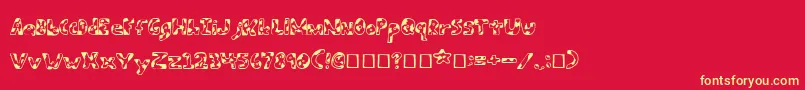 ArmyBeansRegular Font – Yellow Fonts on Red Background