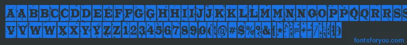 ATrianglercmstnt-Schriftart – Blaue Schriften auf schwarzem Hintergrund