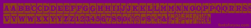 フォントATrianglercmstnt – 紫色の背景に茶色のフォント