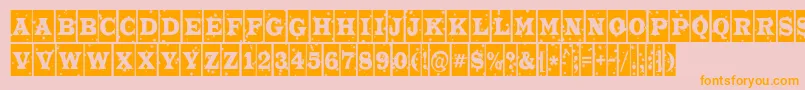 ATrianglercmstnt-fontti – oranssit fontit vaaleanpunaisella taustalla