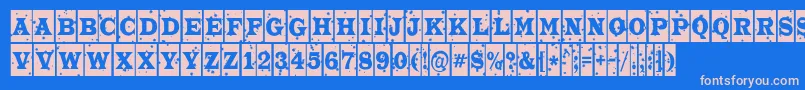フォントATrianglercmstnt – ピンクの文字、青い背景