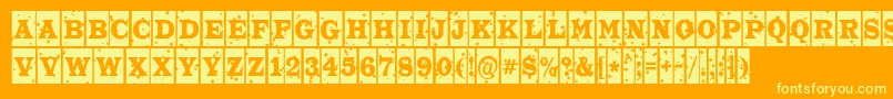 ATrianglercmstnt-Schriftart – Gelbe Schriften auf orangefarbenem Hintergrund