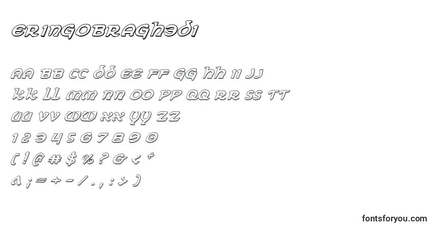 Czcionka Eringobragh3Di – alfabet, cyfry, specjalne znaki