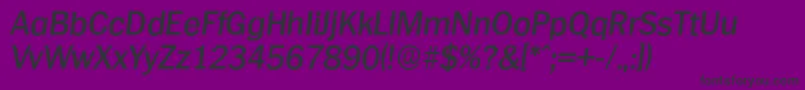 PlymouthserialMediumItalic Font – Black Fonts on Purple Background