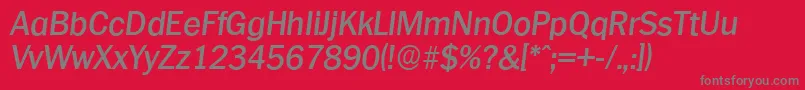 PlymouthserialMediumItalic Font – Gray Fonts on Red Background