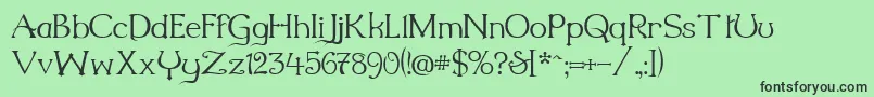 Шрифт Millenigem – чёрные шрифты на зелёном фоне