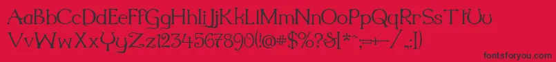 フォントMillenigem – 赤い背景に黒い文字
