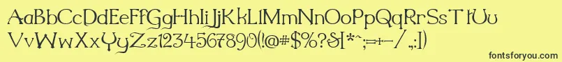 Millenigem-fontti – mustat fontit keltaisella taustalla