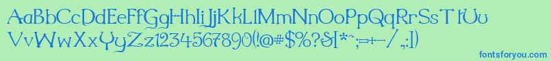 Millenigem Font – Blue Fonts on Green Background
