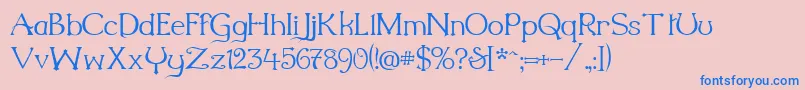 Millenigem-Schriftart – Blaue Schriften auf rosa Hintergrund
