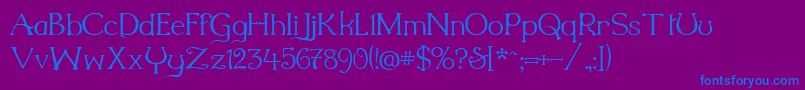 Millenigem-Schriftart – Blaue Schriften auf violettem Hintergrund