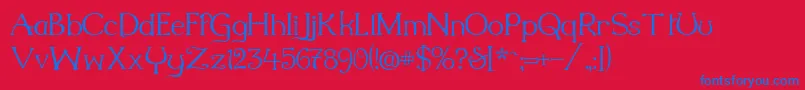 Millenigem-Schriftart – Blaue Schriften auf rotem Hintergrund