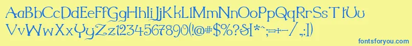 Millenigem-fontti – siniset fontit keltaisella taustalla