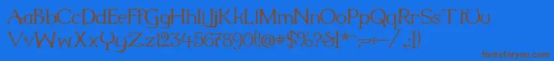 Millenigem-Schriftart – Braune Schriften auf blauem Hintergrund
