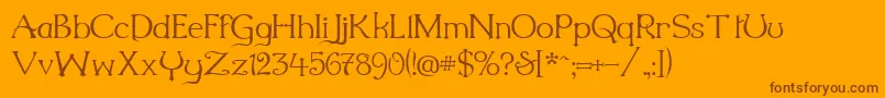 Millenigem-Schriftart – Braune Schriften auf orangefarbenem Hintergrund