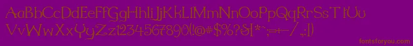 フォントMillenigem – 紫色の背景に茶色のフォント