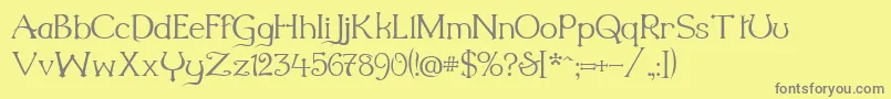 Millenigem-fontti – harmaat kirjasimet keltaisella taustalla
