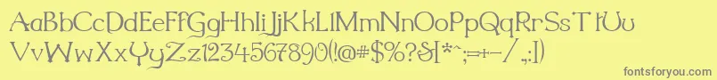 フォントMillenigem – 黄色の背景に灰色の文字