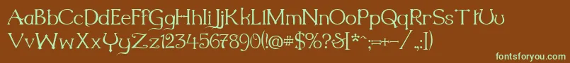 Шрифт Millenigem – зелёные шрифты на коричневом фоне
