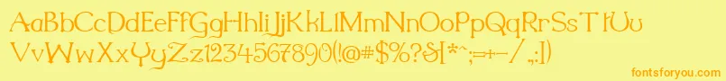 Saiba mais sobre a fonte Millenigem Fonte Millenigem – fontes laranjas em um fundo amarelo