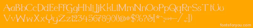 Millenigem-Schriftart – Rosa Schriften auf orangefarbenem Hintergrund
