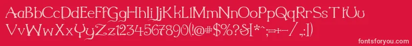 Millenigem-fontti – vaaleanpunaiset fontit punaisella taustalla