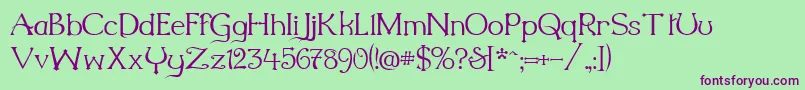 Millenigem-fontti – violetit fontit vihreällä taustalla