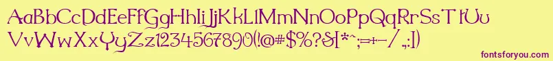 Millenigem Font – Purple Fonts on Yellow Background
