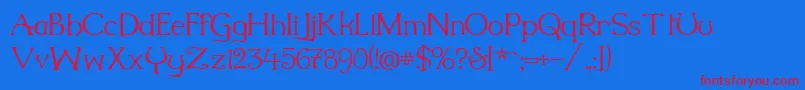 フォントMillenigem – 赤い文字の青い背景