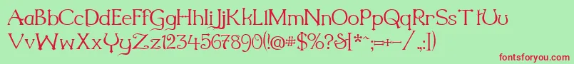 Millenigem Font – Red Fonts on Green Background