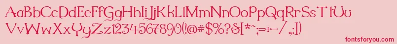 フォントMillenigem – ピンクの背景に赤い文字