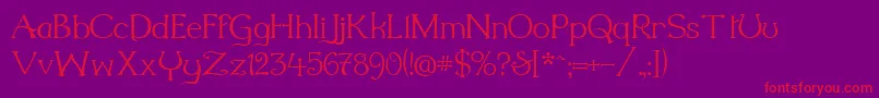 Millenigem-Schriftart – Rote Schriften auf violettem Hintergrund