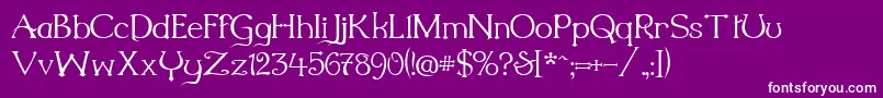Millenigem-fontti – valkoiset fontit violetilla taustalla