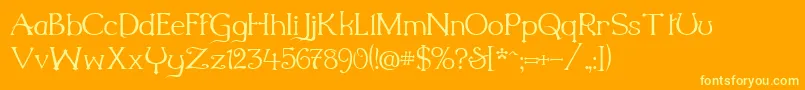 Millenigem-fontti – keltaiset fontit oranssilla taustalla