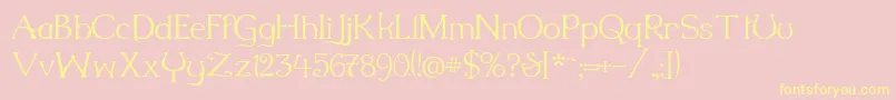 Millenigem-fontti – keltaiset fontit vaaleanpunaisella taustalla