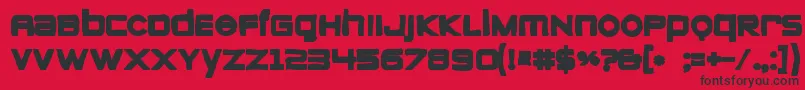 フォントZeroesink – 赤い背景に黒い文字