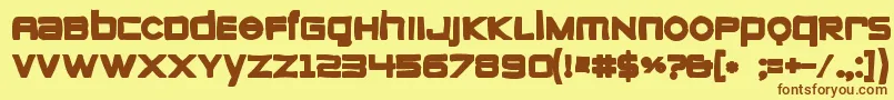 Zeroesink-Schriftart – Braune Schriften auf gelbem Hintergrund