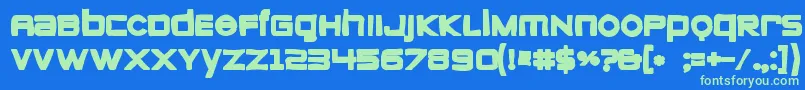 Zeroesink Font – Green Fonts on Blue Background