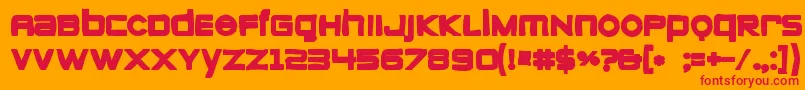 フォントZeroesink – オレンジの背景に赤い文字