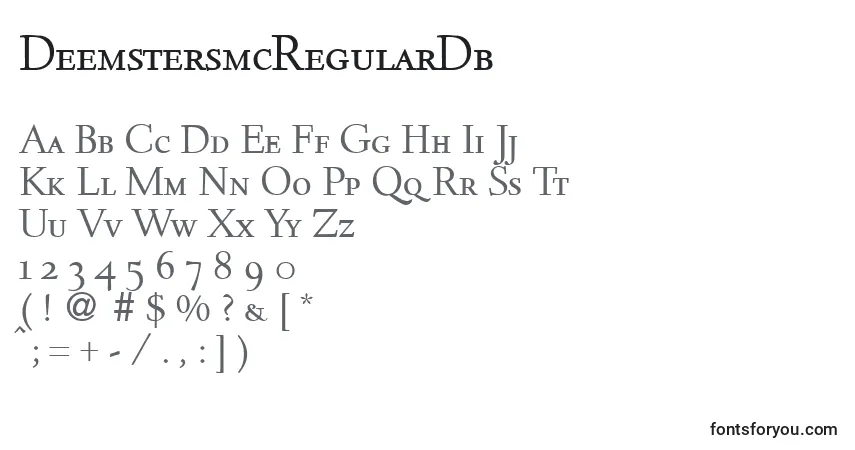DeemstersmcRegularDbフォント–アルファベット、数字、特殊文字