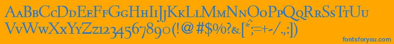 DeemstersmcRegularDb-fontti – siniset fontit oranssilla taustalla