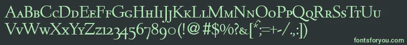 フォントDeemstersmcRegularDb – 黒い背景に緑の文字
