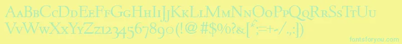 Czcionka DeemstersmcRegularDb – zielone czcionki na żółtym tle