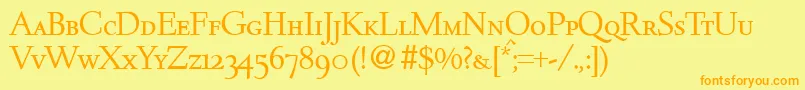 Fonte DeemstersmcRegularDb – fontes laranjas em um fundo amarelo