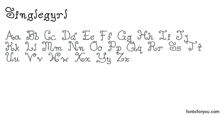 Schriftart Singlegyrl – Alphabet, Zahlen, spezielle Symbole