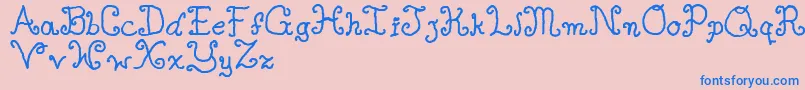 Singlegyrl Font – Blue Fonts on Pink Background