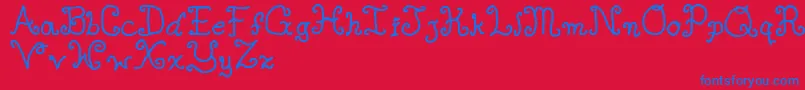 Singlegyrl Font – Blue Fonts on Red Background