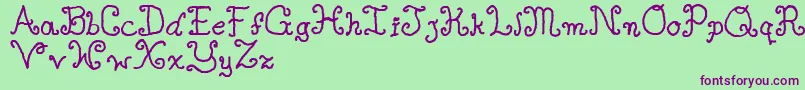 Singlegyrl Font – Purple Fonts on Green Background