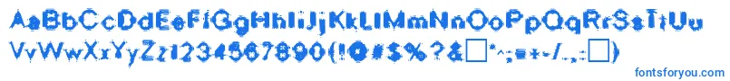 OscillateRegular-Schriftart – Blaue Schriften auf weißem Hintergrund