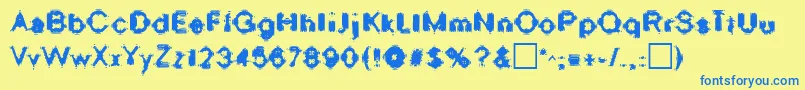 OscillateRegular Font – Blue Fonts on Yellow Background